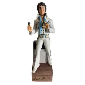 1977 McCormick Elvis Presley Bourbon Whiskey Porcelain Bottle/Music Box Orig Box